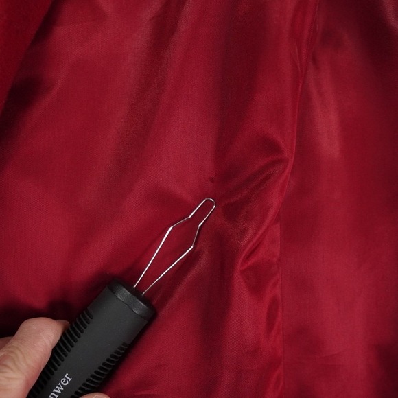 VTG‎ Talbots Wool Toggle Duffel Coat Womens 6 Red Petite Removable Hood Gorpcore - Picture 13 of 16